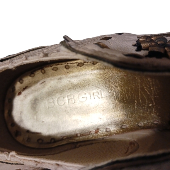 Vintage BCB Girls Western Style Leather Ankle Boot size 6 Bronze/Cream - Picture 5 of 11